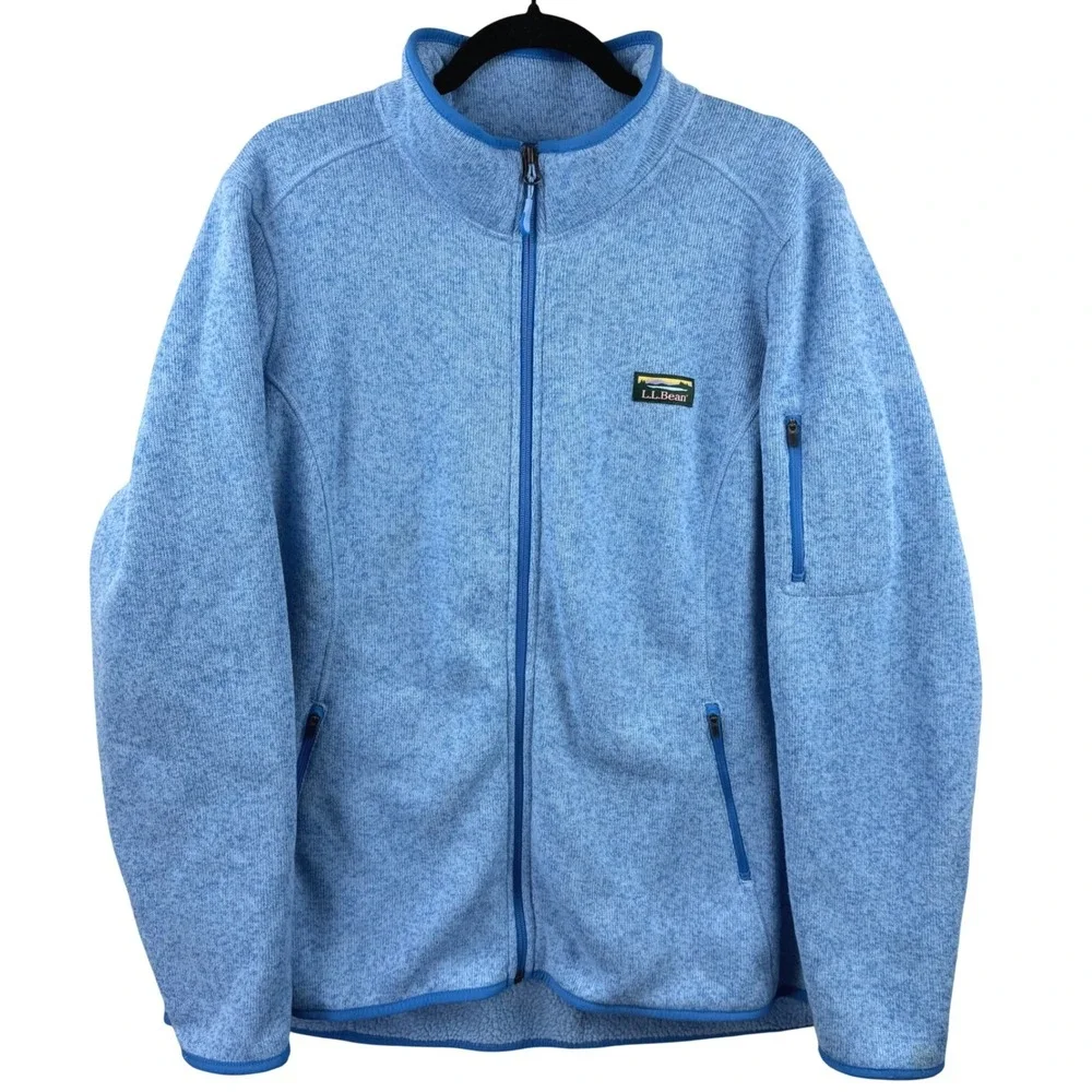 L.L. Bean Sweater Fleece Jacket Womens 2X Plus Blue Full Zip Gorpcore Hiking